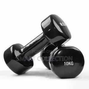 10kg X 2 Vinyl PVC Dumbbell Hand Weight - PVC Rubber Coated - Black