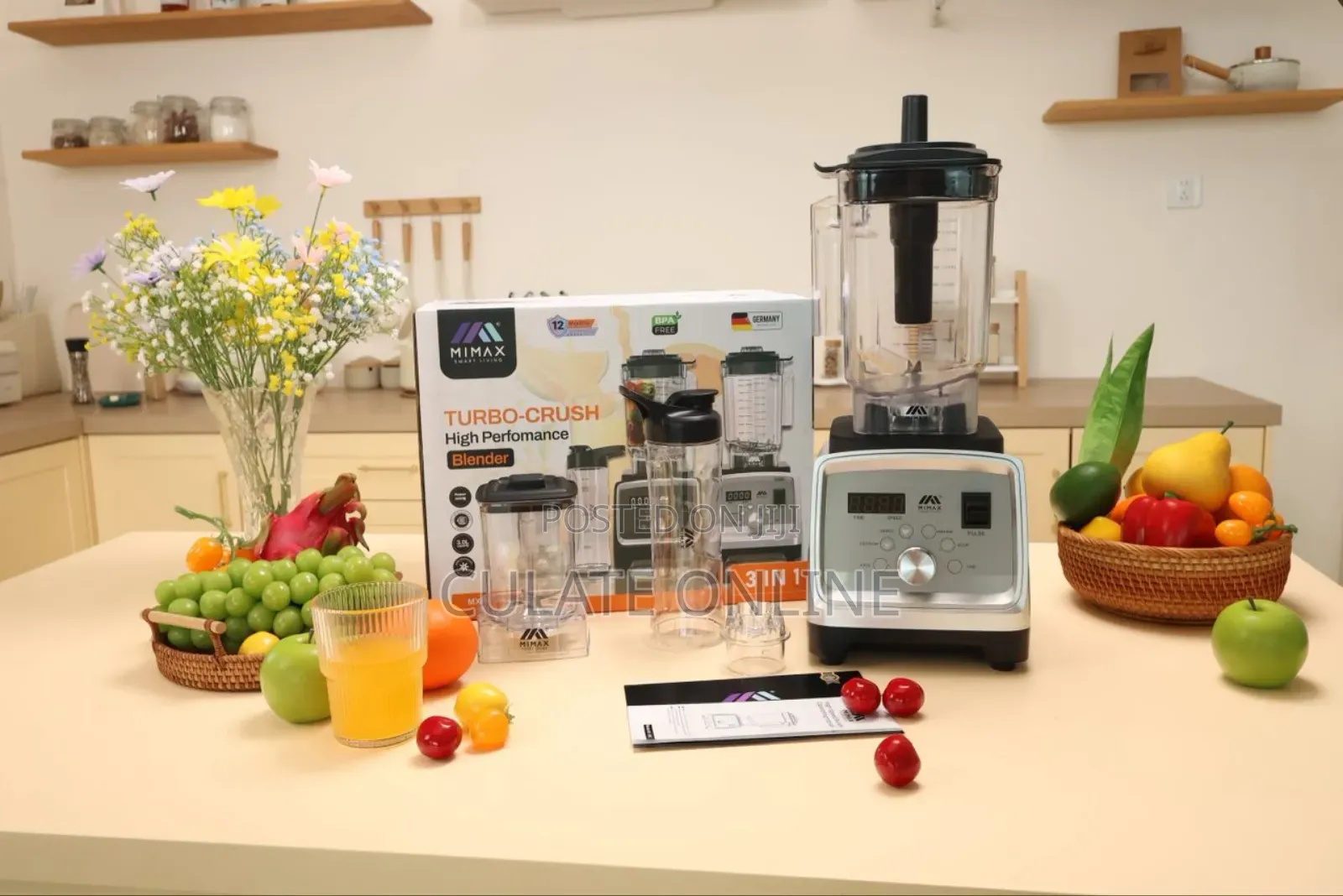 3ltrs Mimax 3 in 1 Turbo Crush Blender