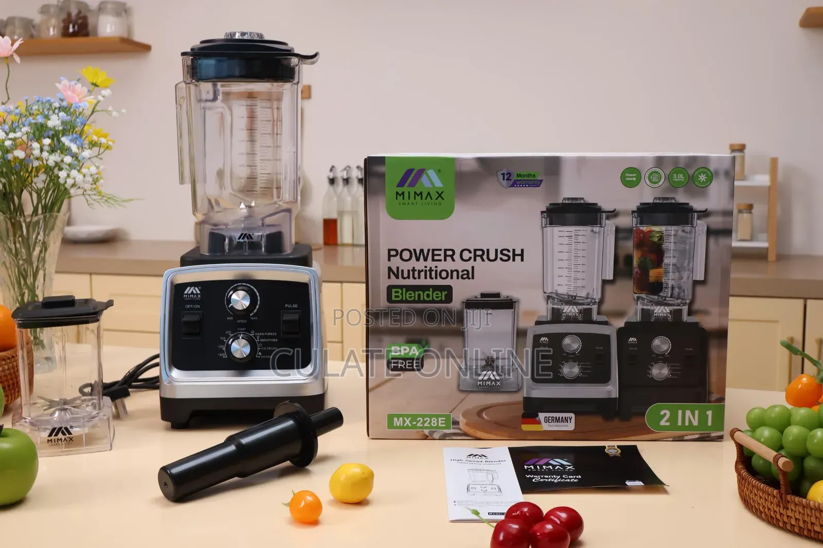 3ltrs Mimax 2 in 1 Power Crush Nutritional Blender