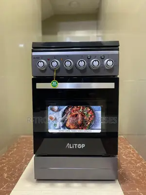 Alitop Standing Cooker 50x50cm, 3 Gas + 1electric Plate, Electric Oven