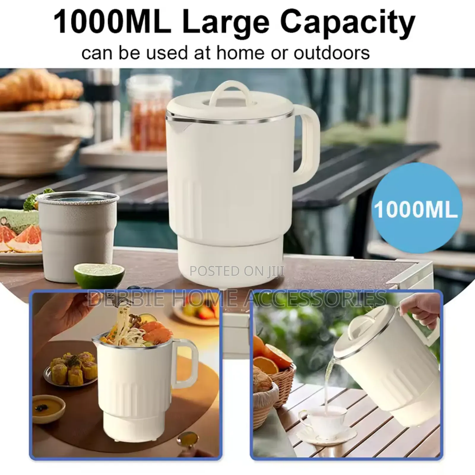 1l Portable Travel Electric Water Kettle Multifunctional