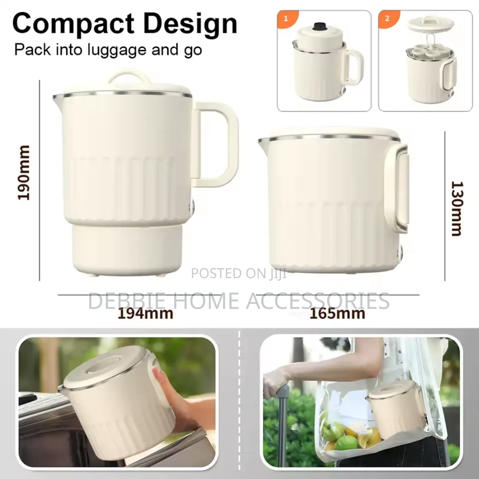 1l Portable Travel Electric Water Kettle Multifunctional