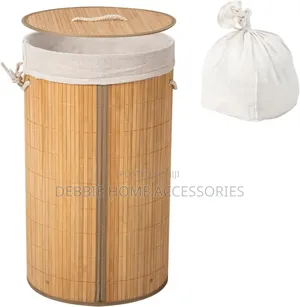 Round Bamboo Laundry Basket/Hamper