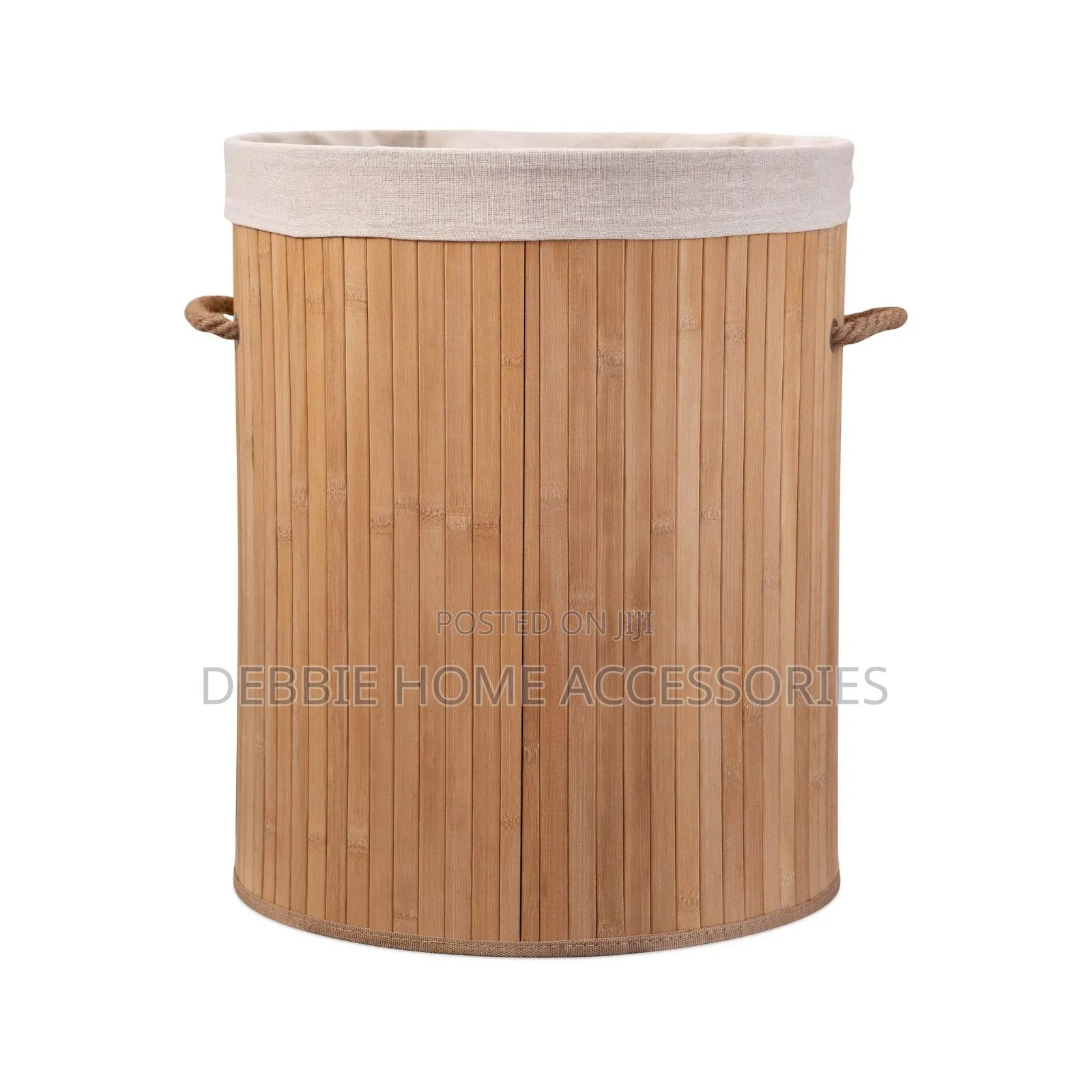 Round Bamboo Laundry Basket/Hamper