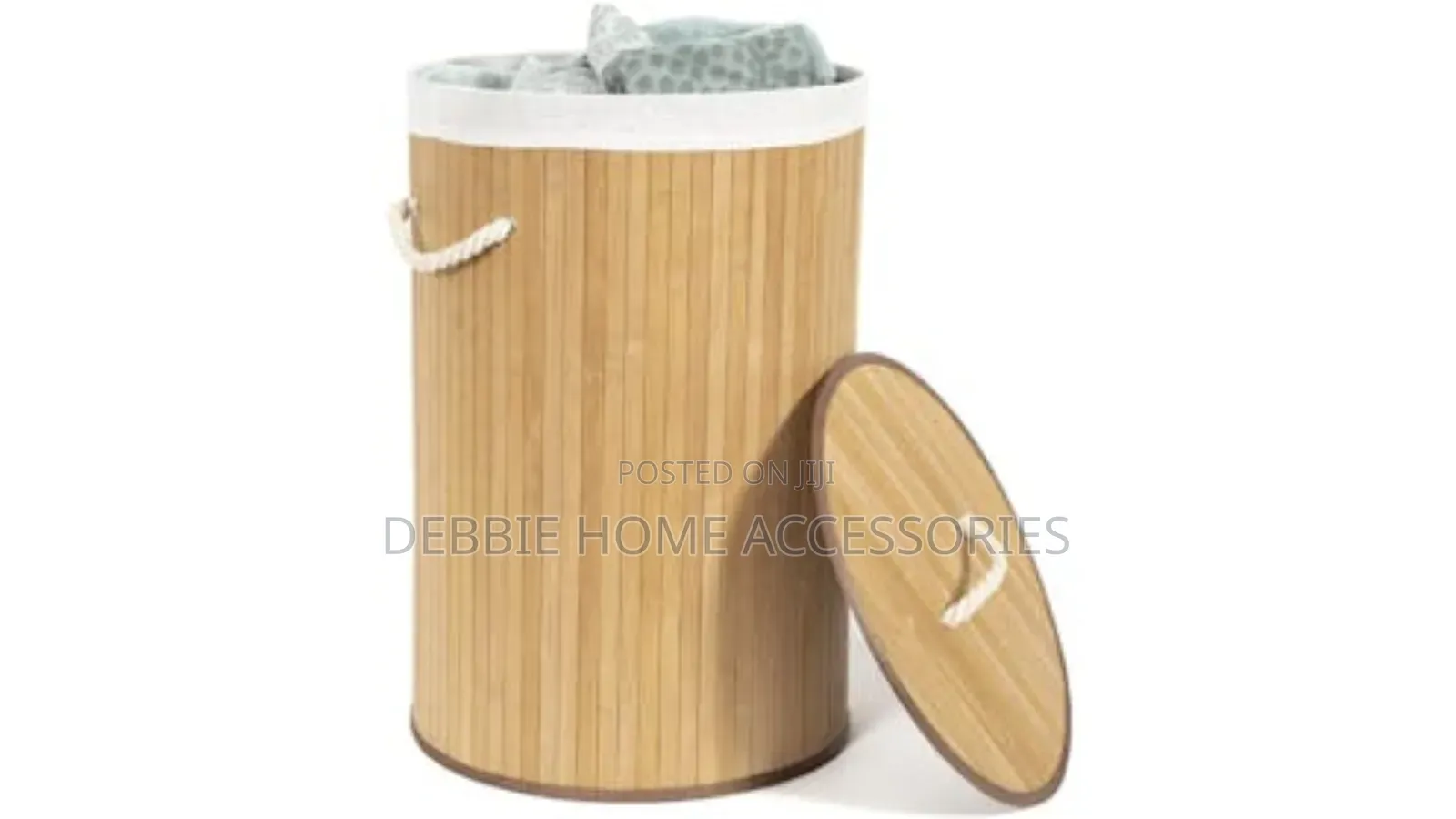 Round Bamboo Laundry Basket/Hamper