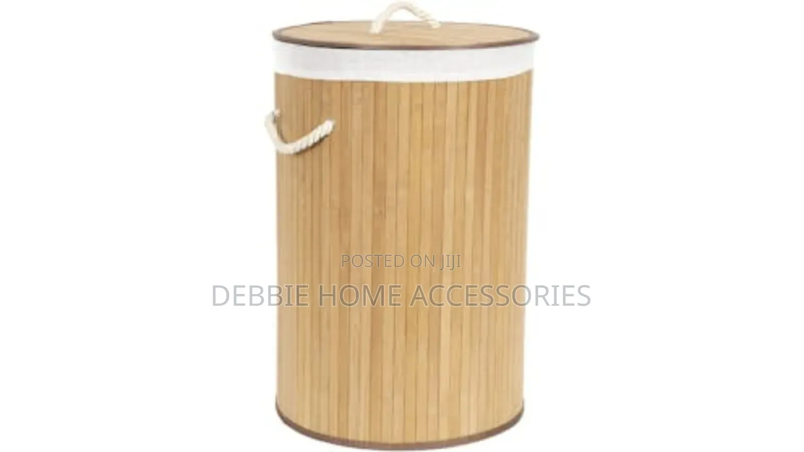 Round Bamboo Laundry Basket/Hamper