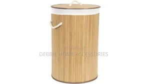 Round Bamboo Laundry Basket/Hamper