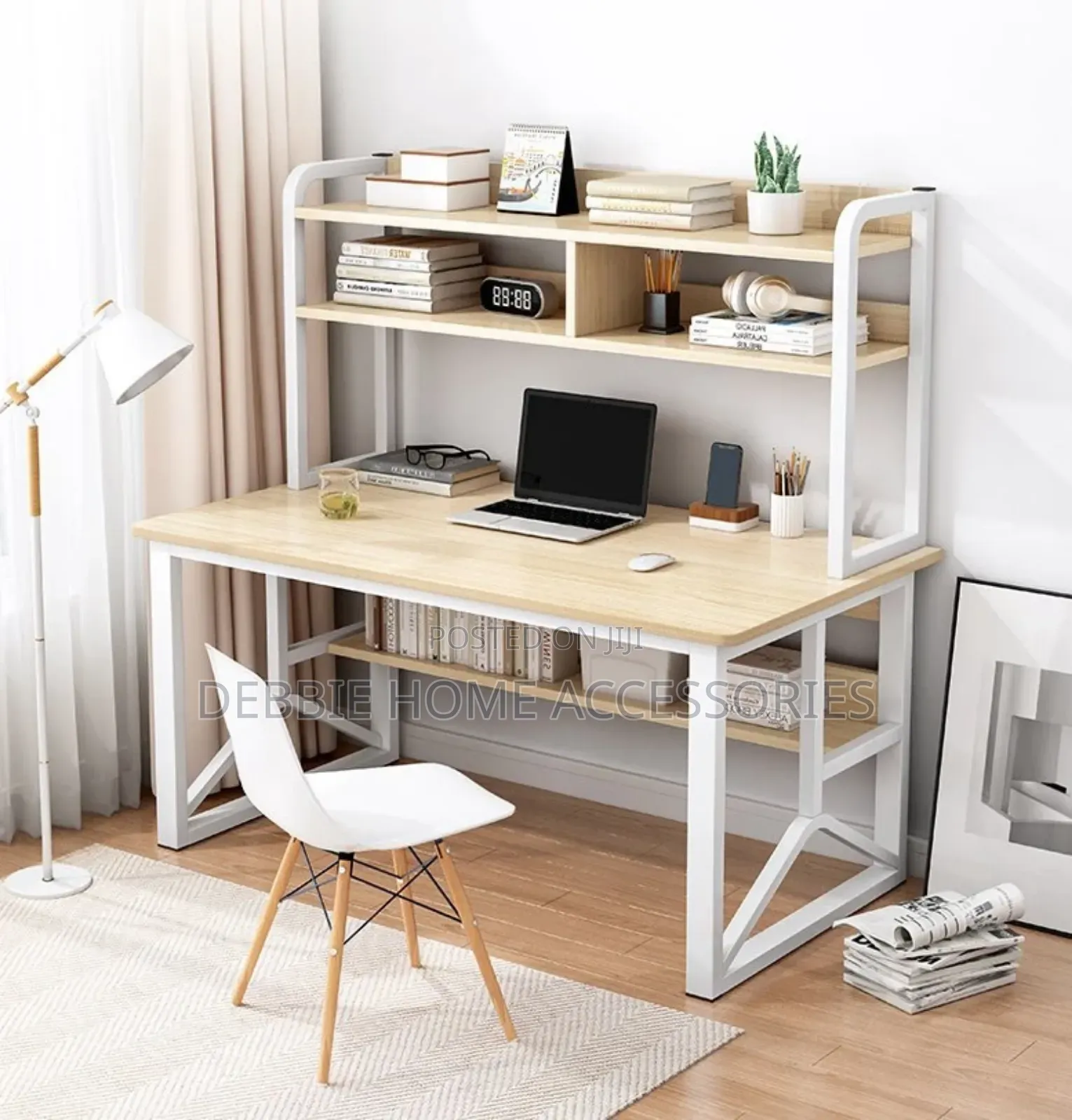 Integrated Computer Desk With Bookshelf (140*60*130)Cm