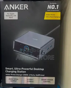 Anker Charger 250w 6 Port Ganprime,Powerful Desktop Charging Station