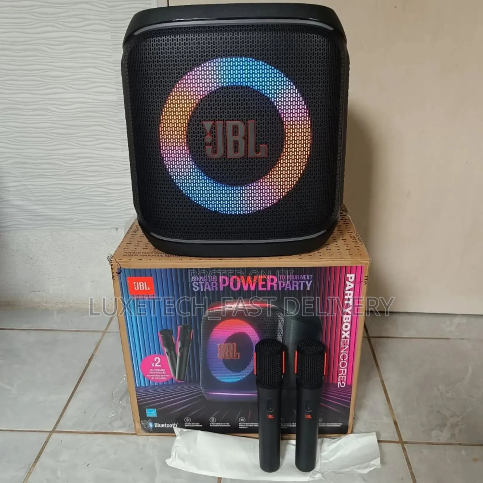 JBL Partybox Encore2 Portable Party Speaker With 2 Wireless Microphone