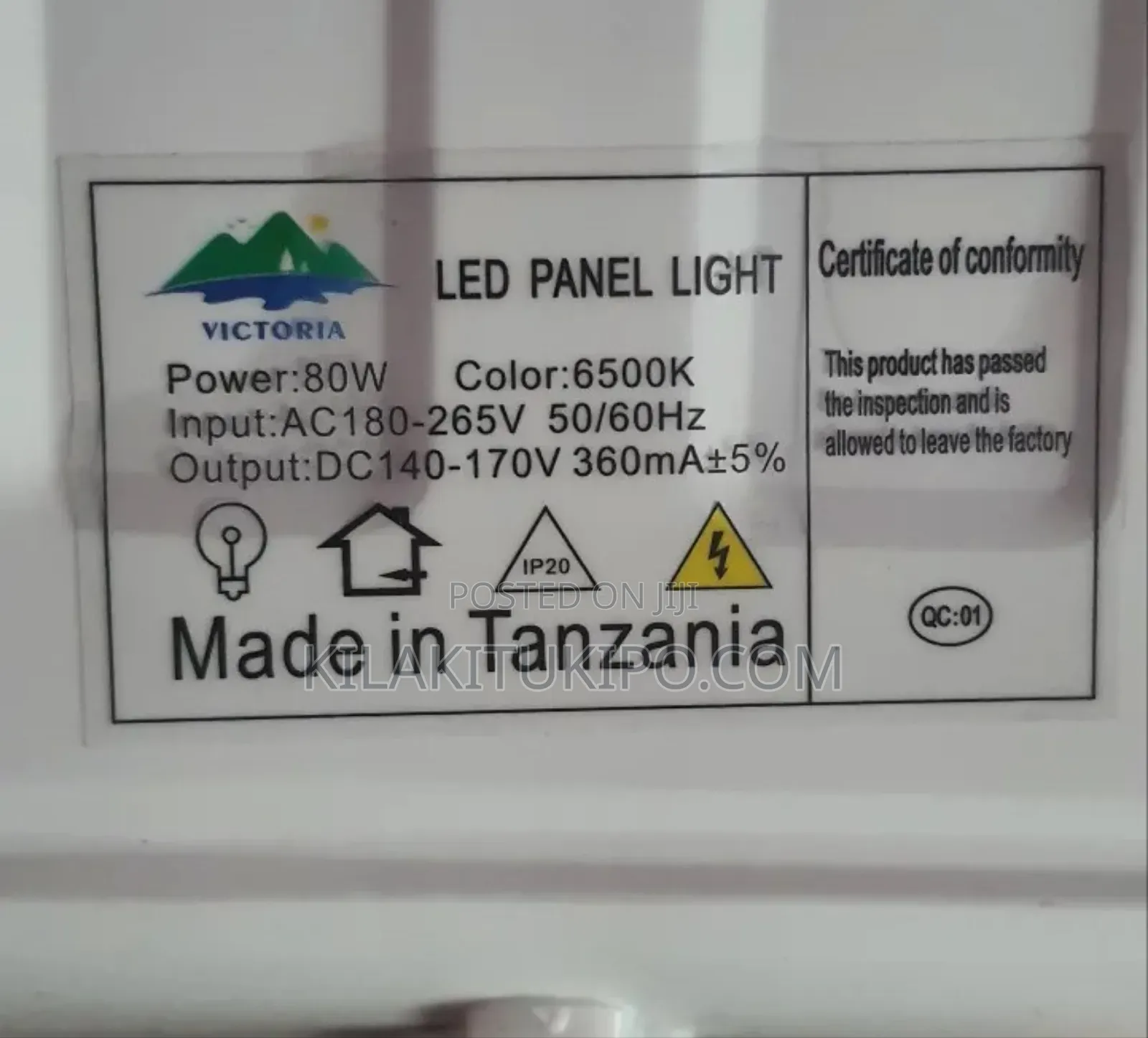 Led Panel Light 80w Ac/Dc Color 