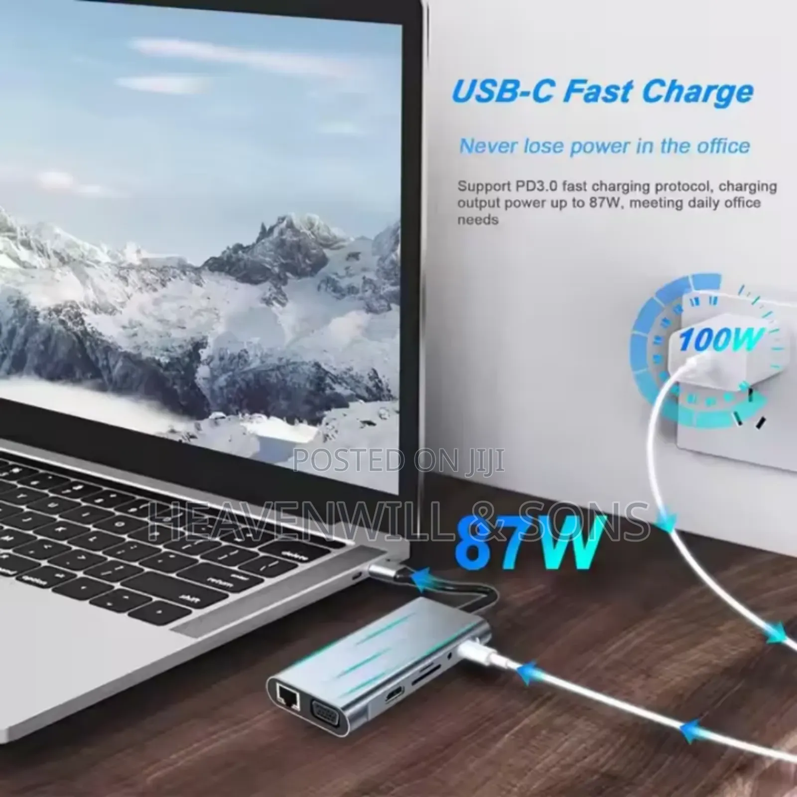 Usb-C 11-in-1 Docking Station Hdmi, Vga, Usb, Ethernet, Sd/Tf Audio