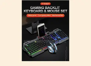 Gaming Ergonomic Keyboard Mouse With Phone Holder