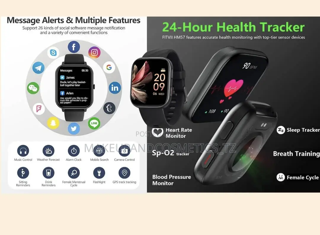 Smart Watch Fitness $ Health Tracker