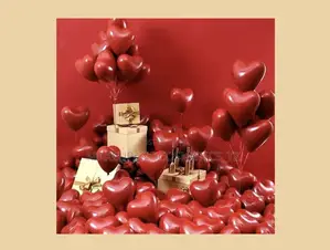 50 Red Heart Balloons