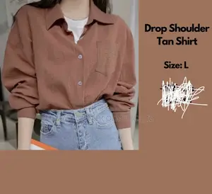 Drop Shoulder Tan Shirt