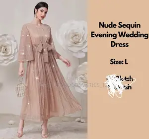Nude Sequin Evening Wedding Dress