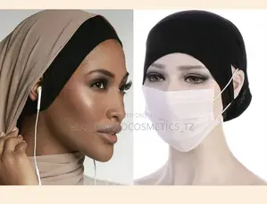 Black Hijab Caps With Ear Holes