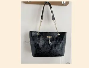 Faux Leather Spacious Shoulder Bag With Zip