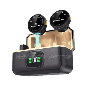 Q8 Dual Wireless Lavalier Microphone System With a Charging Case