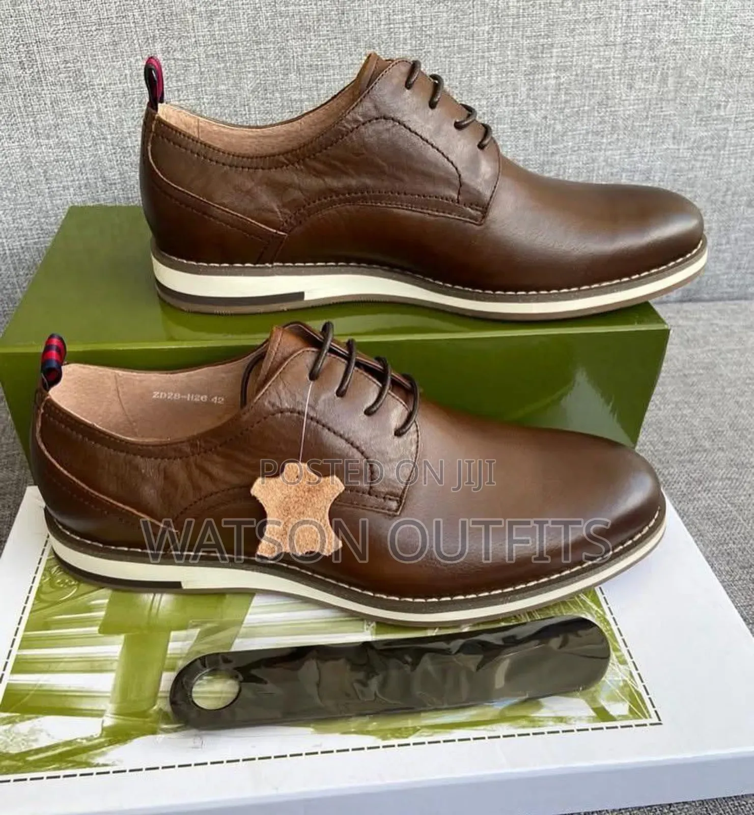 Viatu or Men's Shoes Vya Leather Materials Vya Brown Na Black Shining