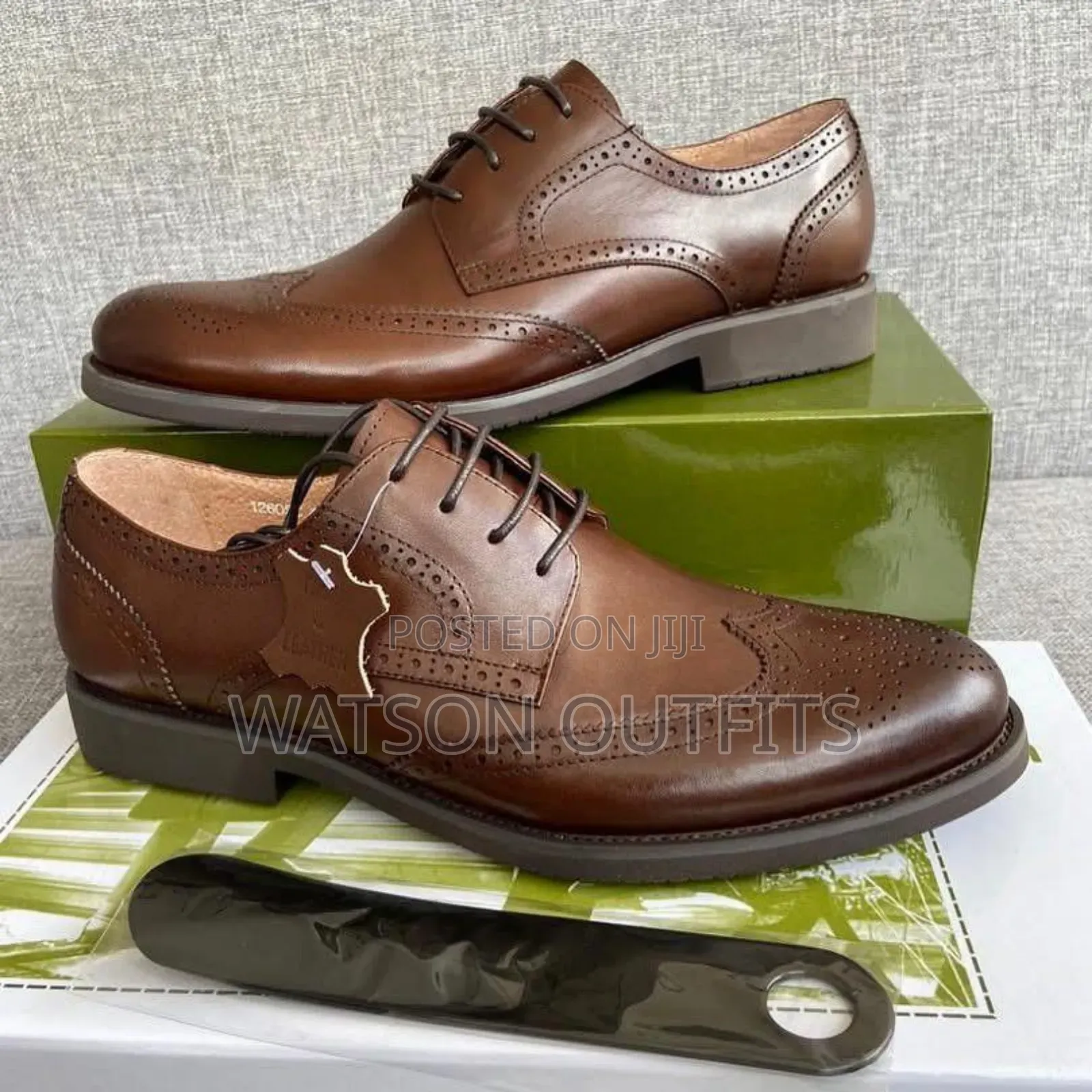 Viatu or Men's Shoes Vya Leather Materials Vya Brown Na Black Shining