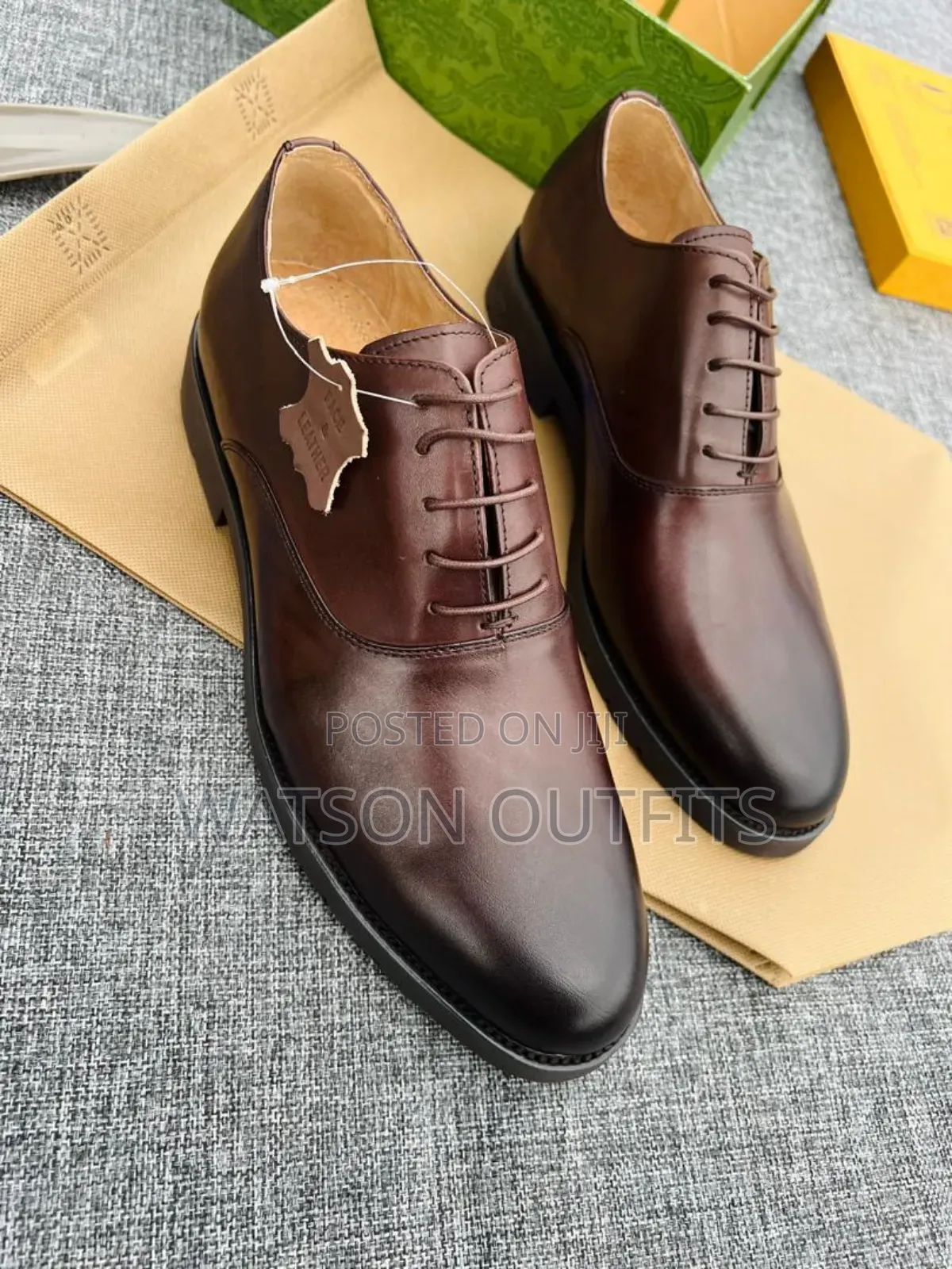 Viatu or Men's Shoes Vya Leather Materials Vya Brown Na Black Shining