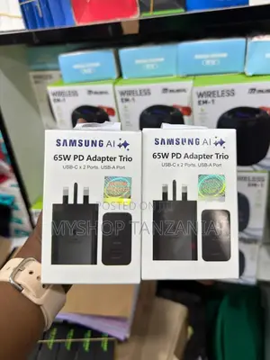 New Samsung 65w Pd Power Adapter Trio With Usb Cable Type-C