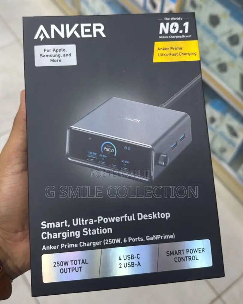 Anker Prime Charger 250w 6 Port Gan Prime