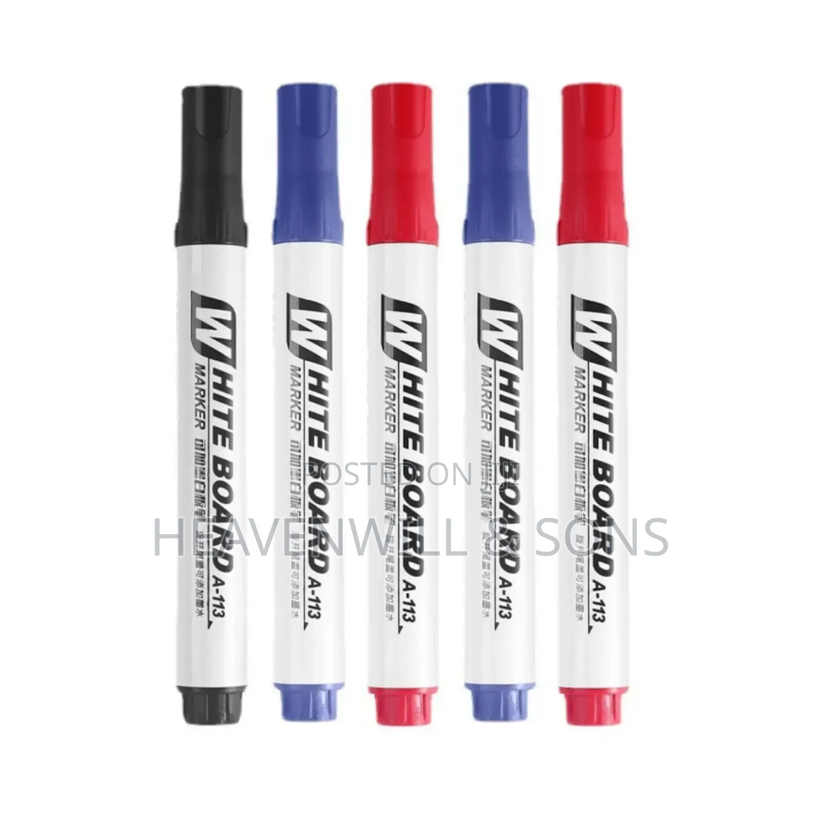 Whiteboard Marker Pens 10 PCS/Box Red, Blue, Black - Premium Quality