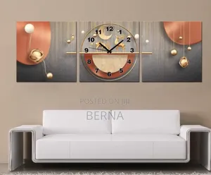 Modern 3-Piece Wall Art Clock Set