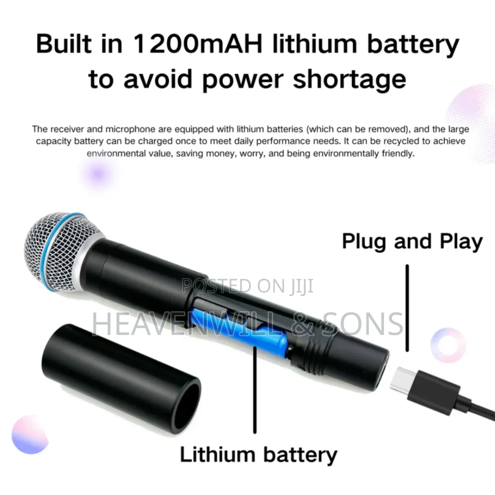 Glxd4 Rechargeable Wireless Microphone 80–100m Dual Channel