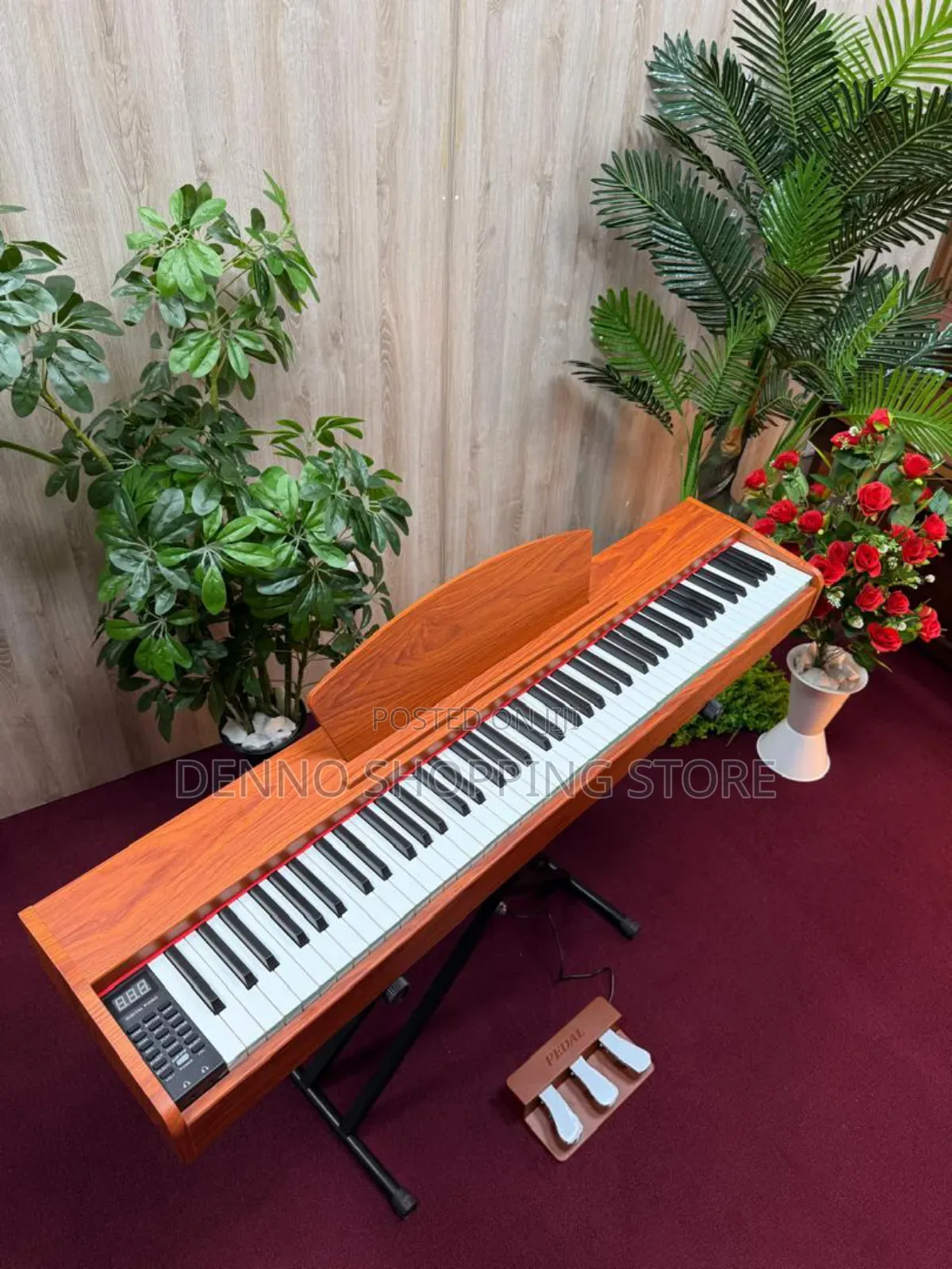 Digital Brown Piano 88keys With 3 Pedal