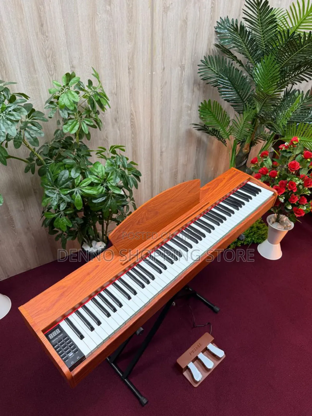 Digital Brown Piano 88keys With 3 Pedal