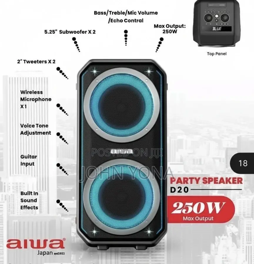 Aiwa Party Speaker 250w Model D20