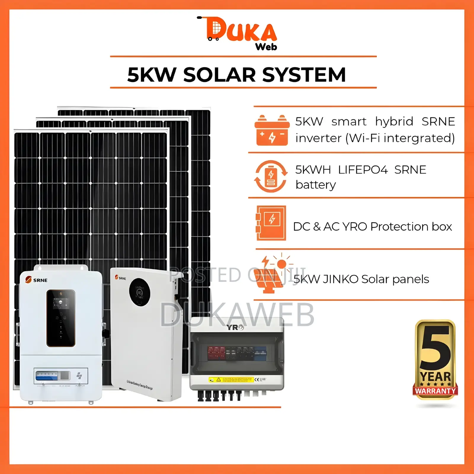 5kw Solar System – 5kw Hybrid Inverter