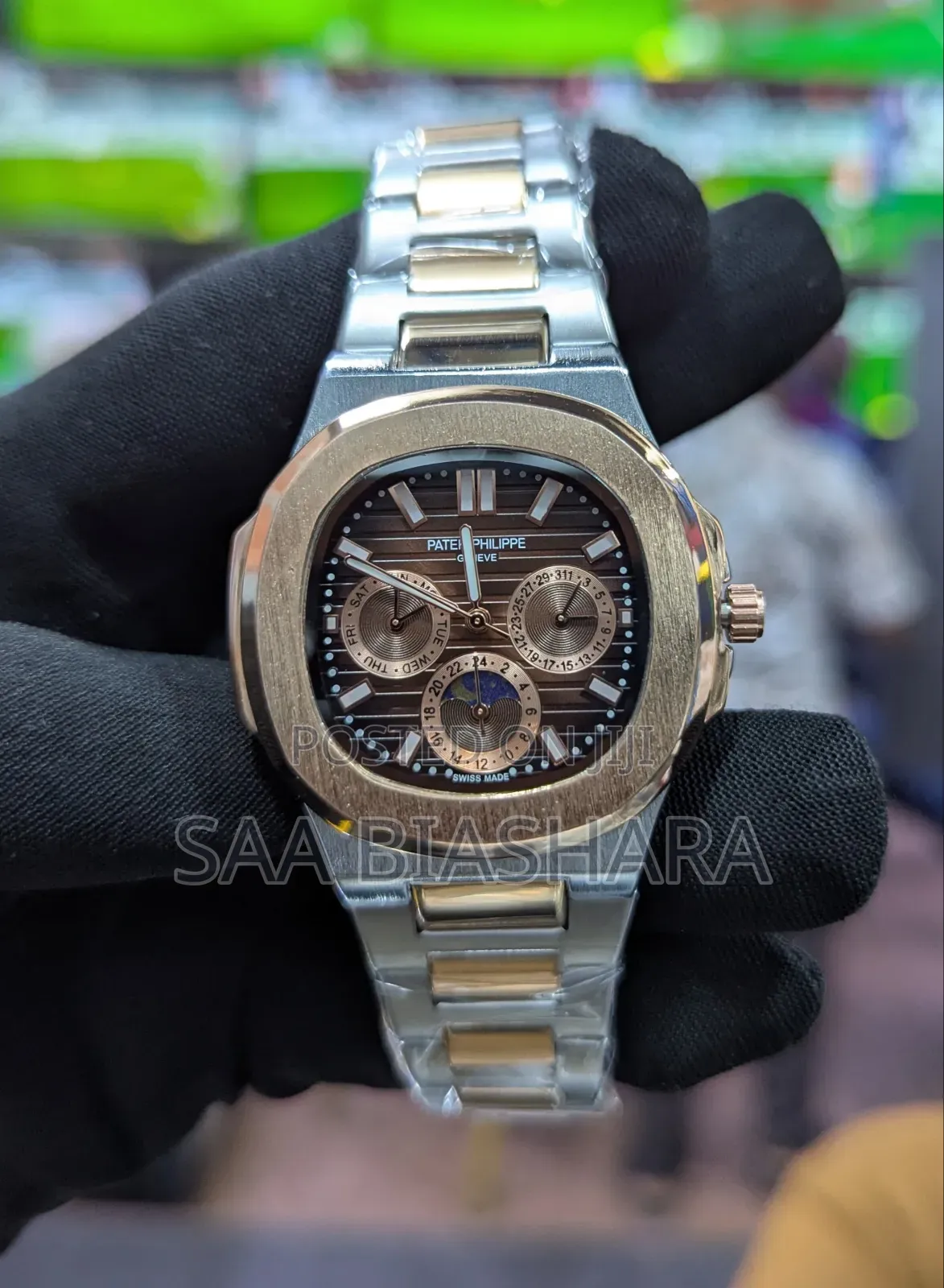 Patek Philippe Nautilus Rosegold Silver Nad Brown