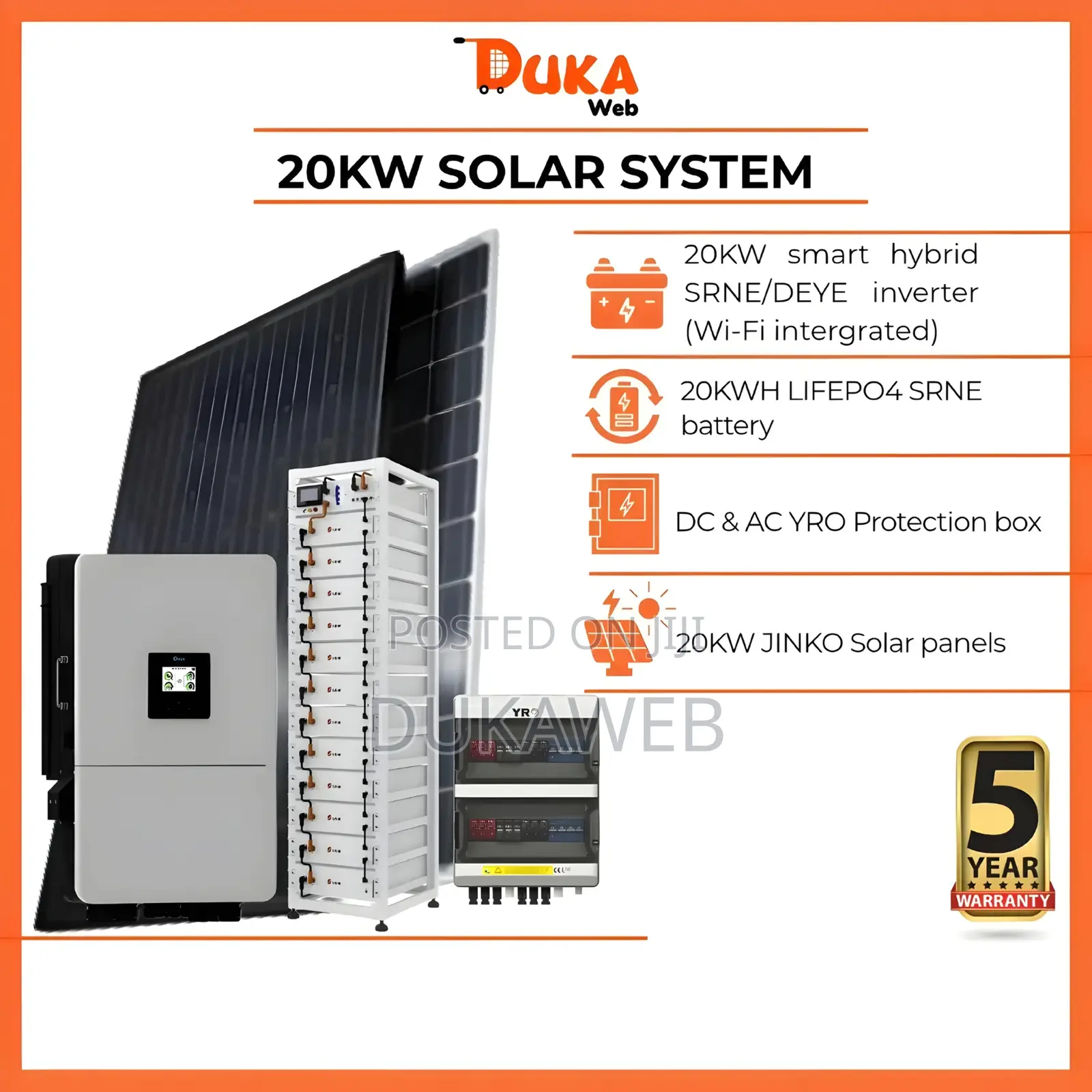 20kw Solar System – 20kwh Battery