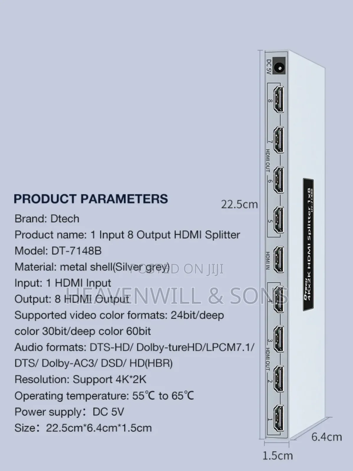 Hdmi Splitter 1 in 8 Out