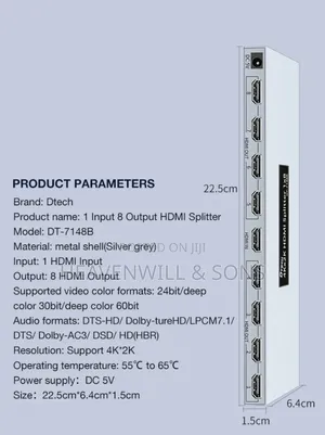 Hdmi Splitter 1 in 8 Out