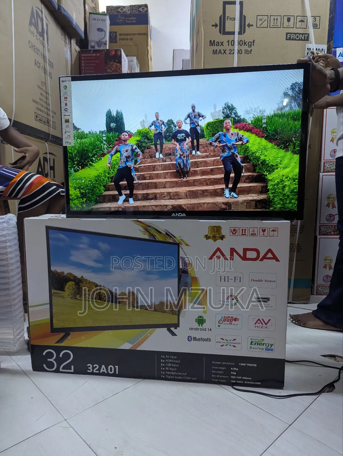 Tv Double Glass 32 Inches With Bluetooth