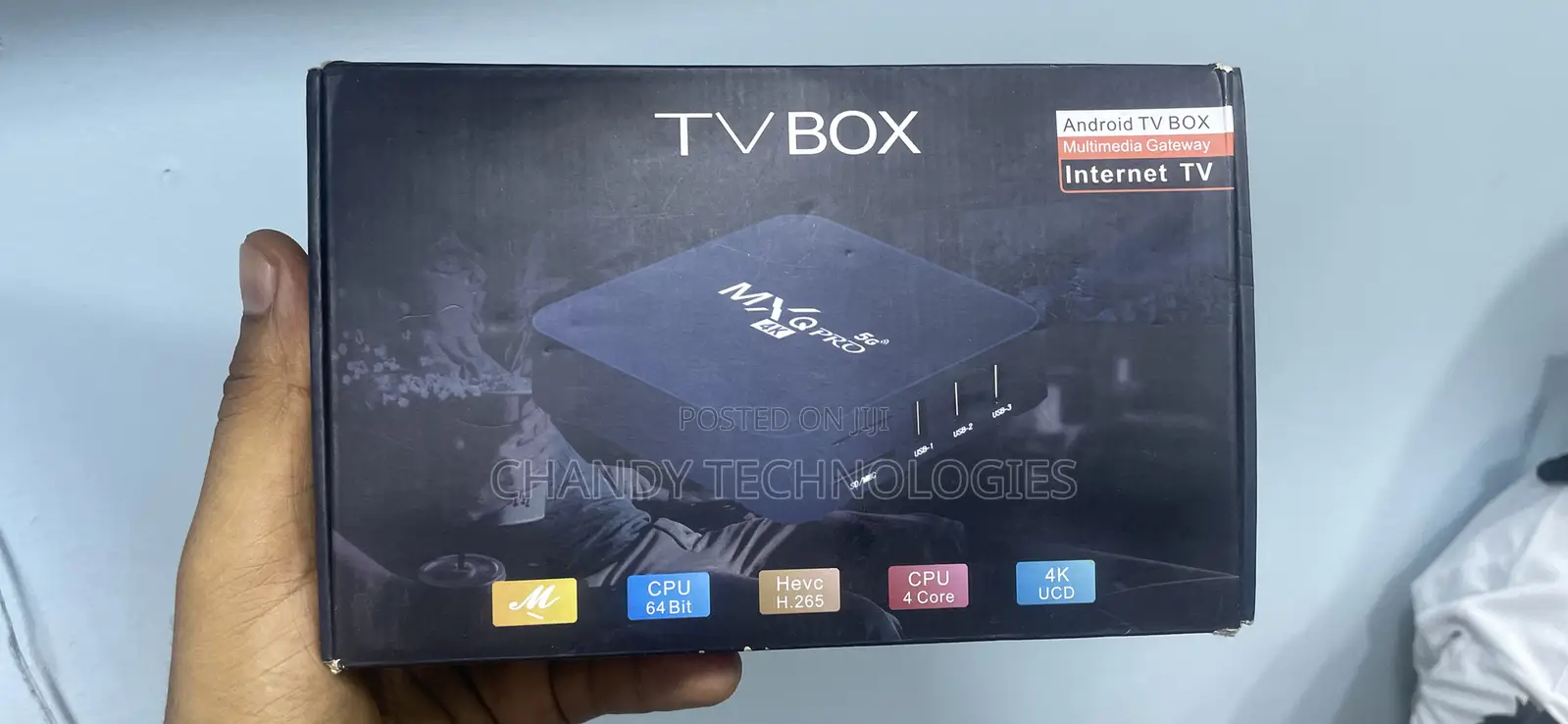 An MXQ Pro Android Tv Box.