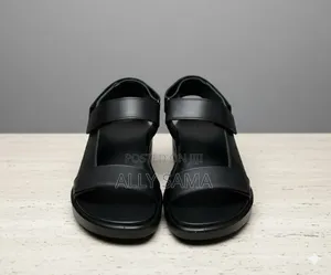 Men's Sandals Ecco Full Black Material Leather
