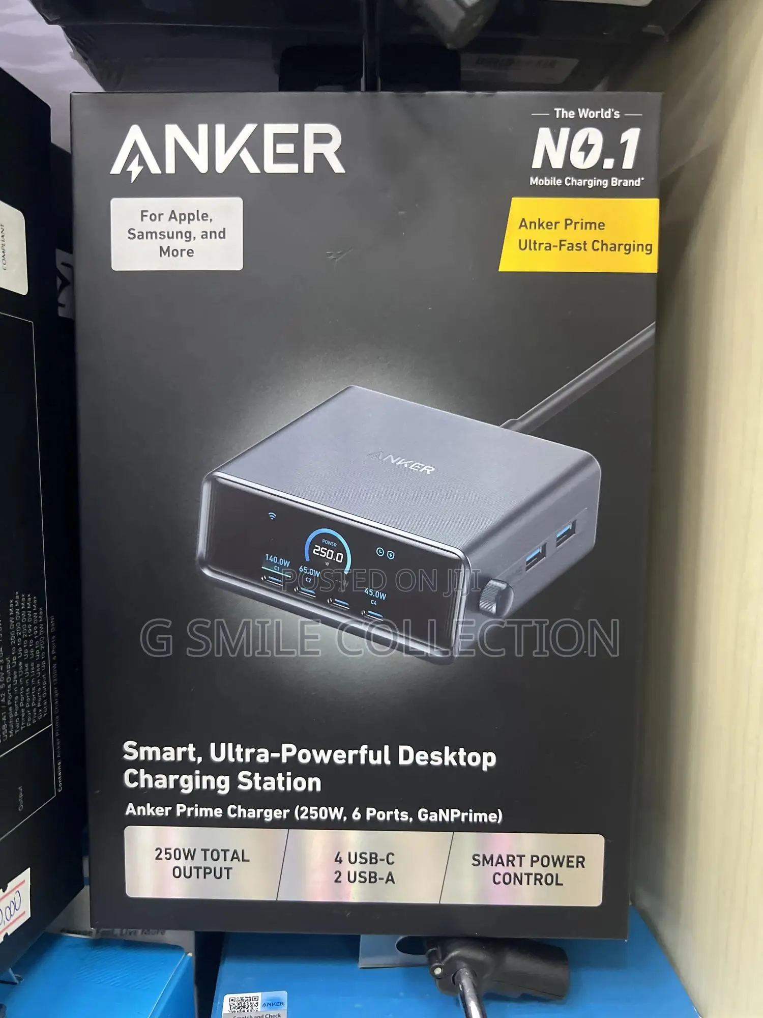 Anker Prime Charger 250w 6 Port Gan Prime