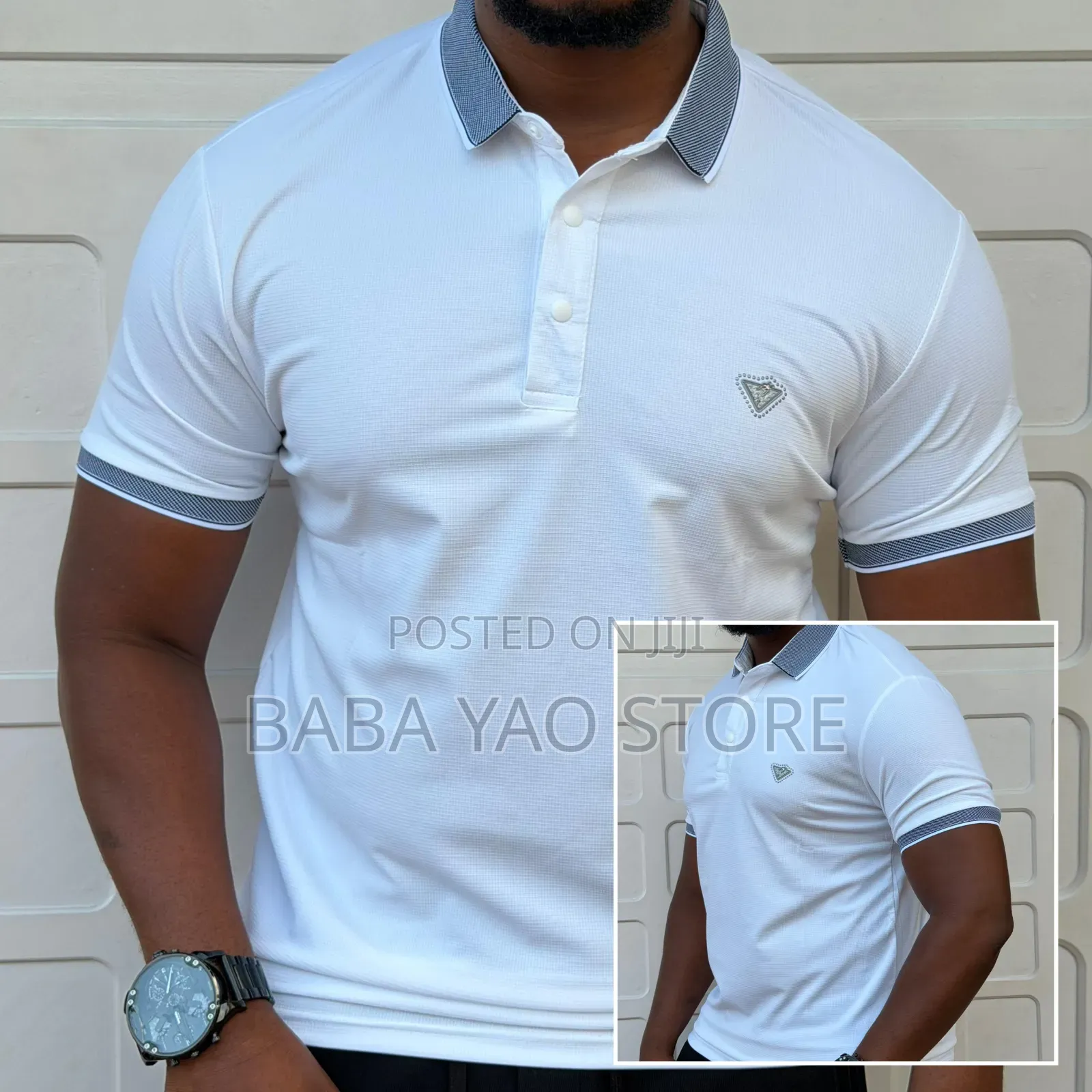 High-Grade Casual Short-Sleeved Band Collar T-Shirts