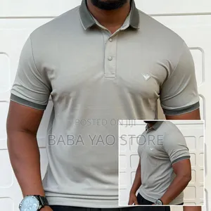 High-Grade Casual Short-Sleeved Band Collar T-Shirts