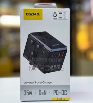 Dudao Travel Adaptor 35w 5 Ports Gan Multi Plug