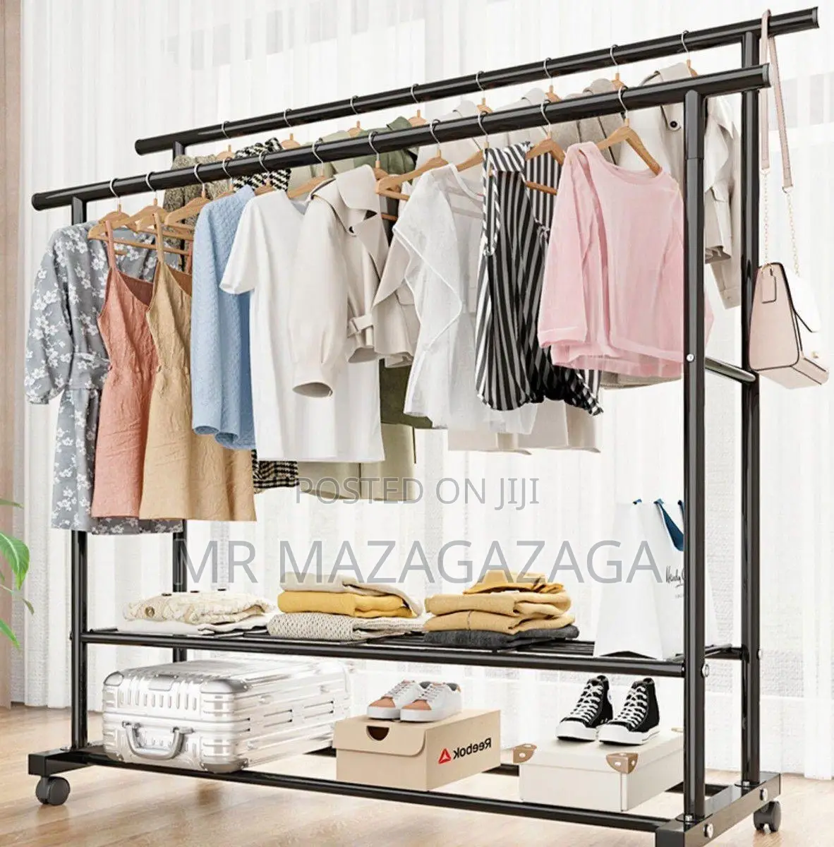 Tier Double Pole Clothes Organizer