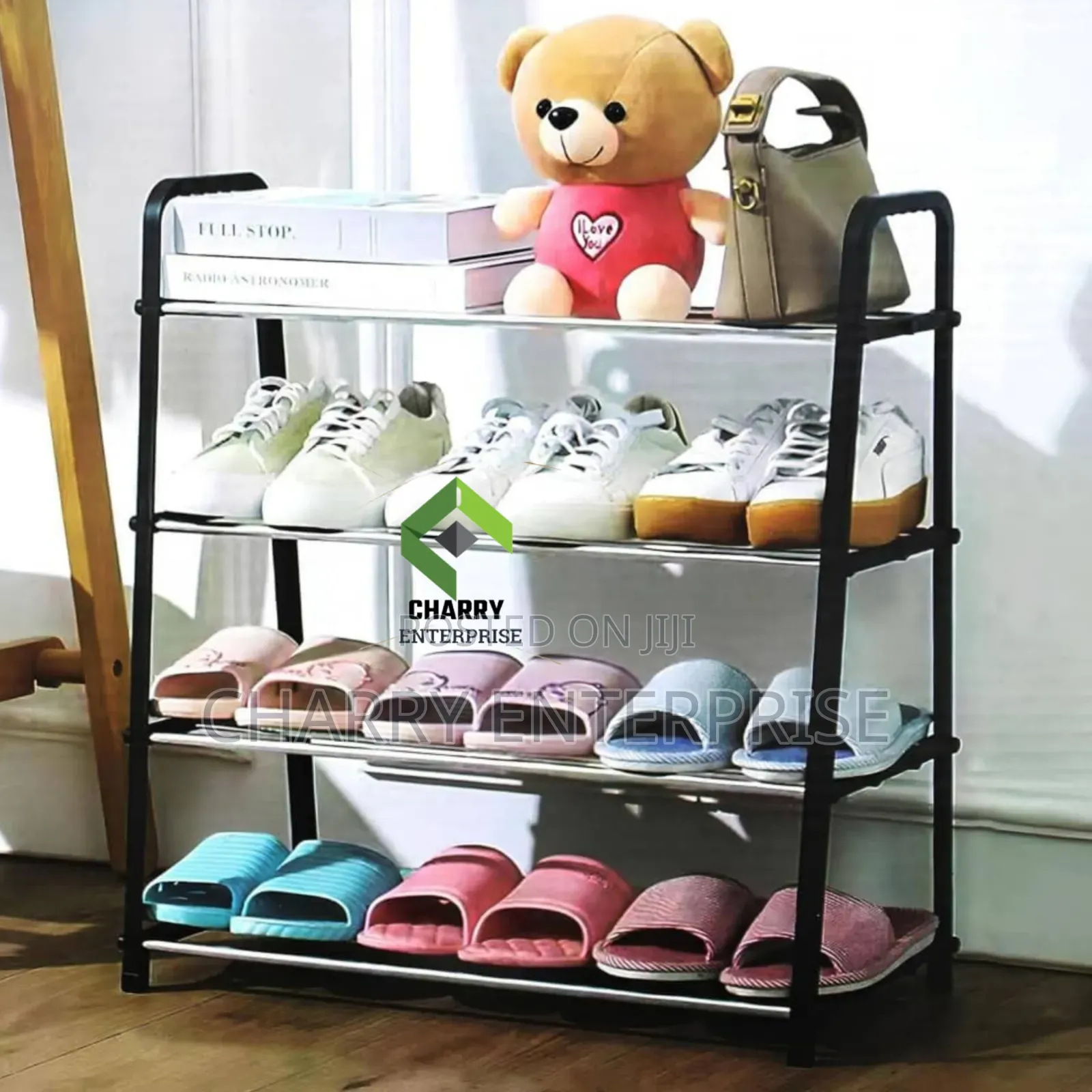 4 Layer Free-Standing Shoe Rack, Simple and Efficient Storage Solution