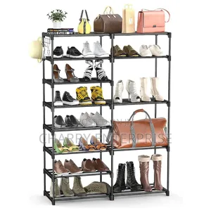 Simple and Space Saving Shoe Tower Organizer Shoe and Bags Rack